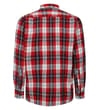 Thumbnail Back view of red checked long sleeve flannel shirt.